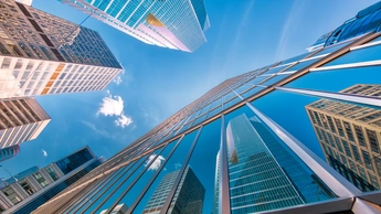 Scenic Toronto financial district skyline in city downtown