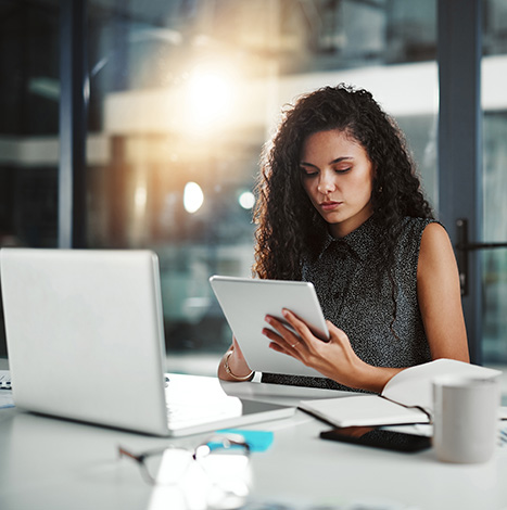 Woman using tablet