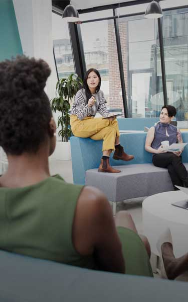 group having casual meeting