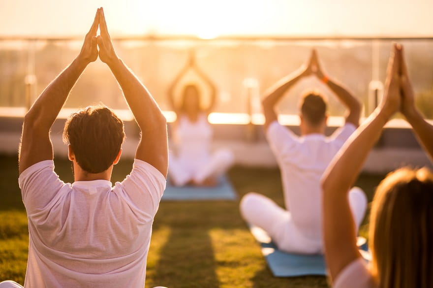 people performing yoga