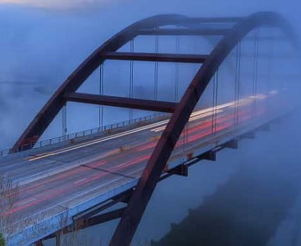 bridge in fog