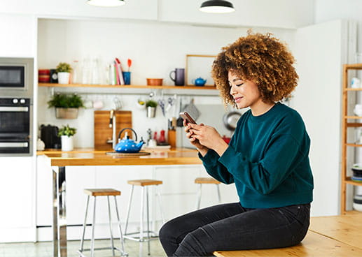 Woman looking a banking screen