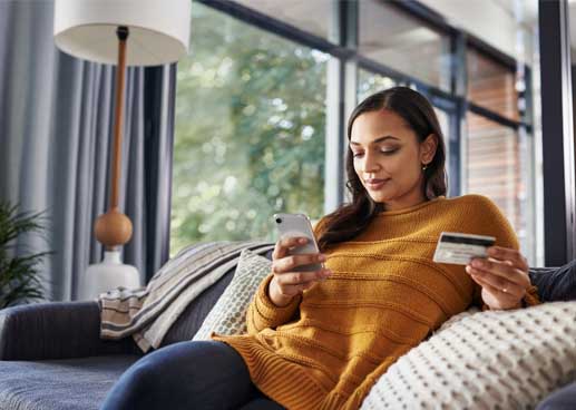 Person doing personal banking on a cell phone