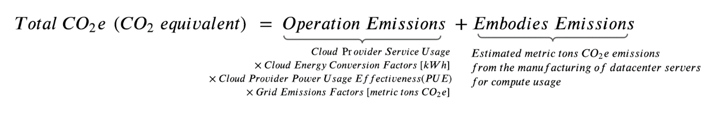 formula used to calculate emissions