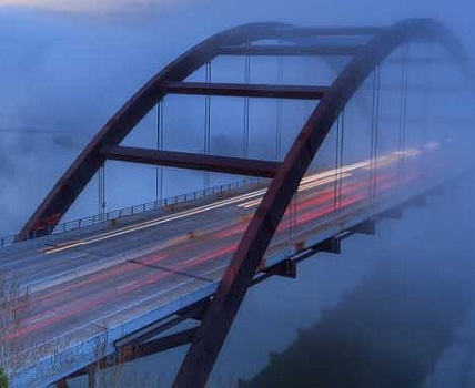 bridge in fog