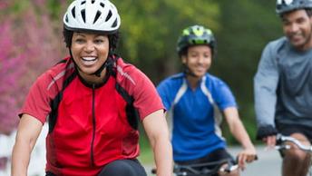 family on a bike ride