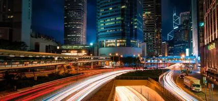 Night view of smart city