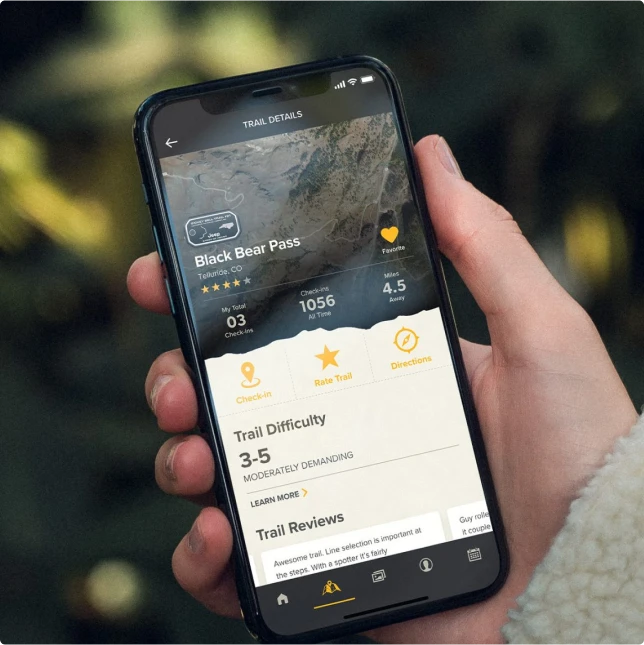 Trail Details on smartphone