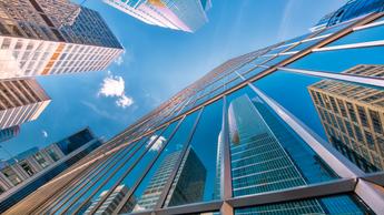 Scenic Toronto financial district skyline in city downtown